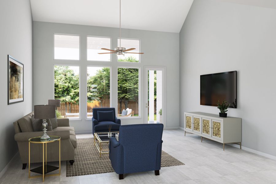 Representative furnished interior of a home built from the Hawthorn by Tri Pointe Homes in Lagos Reserve, Manor (Image 6).