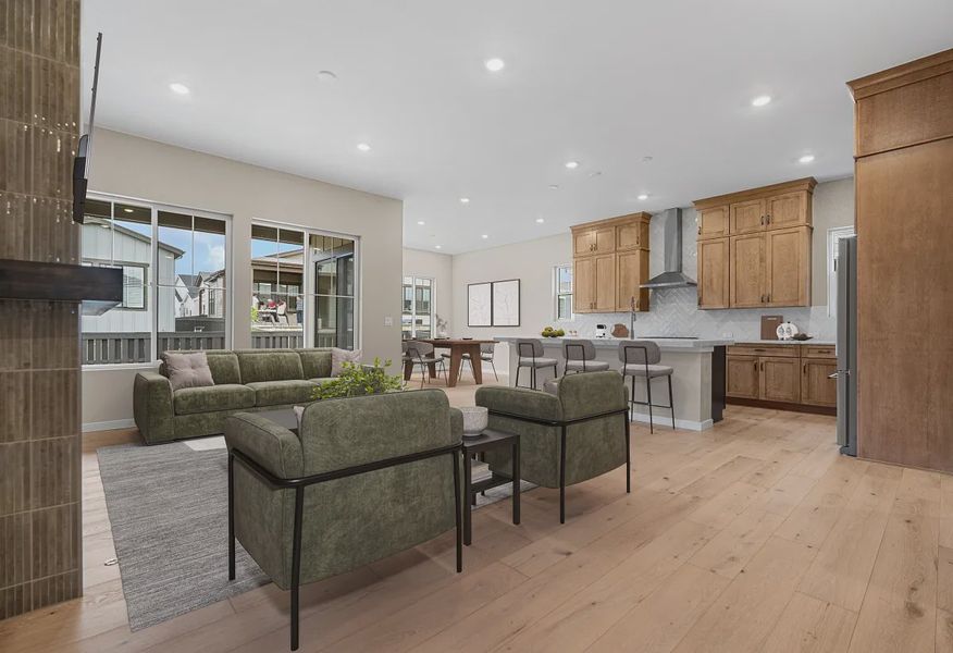 Homesite 69 Great Room, Kitchen + Dining - Virtually Staged - 3 of 13 Homesite 69 Great Room, Kitchen + Dining - Virtually Staged - 3 of 13