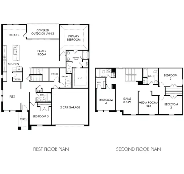 2D floor plan layout of this home in Lakehaven - Premier Series, Farmersville, TX (Image 2). 2D floor plan layout of this home in Lakehaven - Premier Series, Farmersville, TX (Image 2).