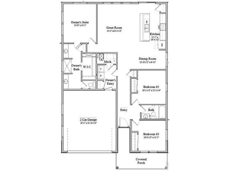 2D floor plan layout of this home in Union Colony West, Greeley, CO (Image 4).