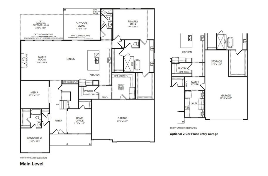2D floor plan layout for the Panorama by Drees Custom Homes in Silverleaf, Cedar Creek, TX (Image 3).
