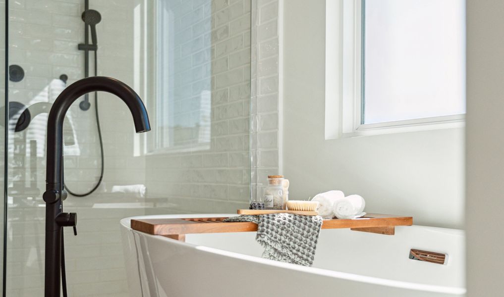 Primary bath with freestanding soaking tub Primary bath with freestanding soaking tub