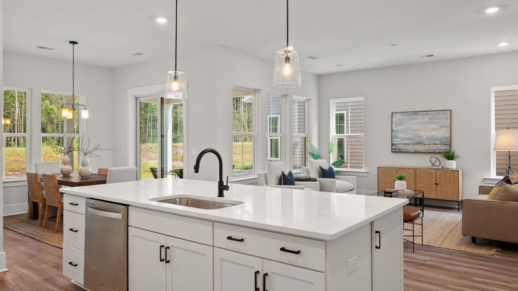 Furnished interior view inside a new home in Summerwind Crossing at Lakes of Cane Bay, Summerville (Image 5).