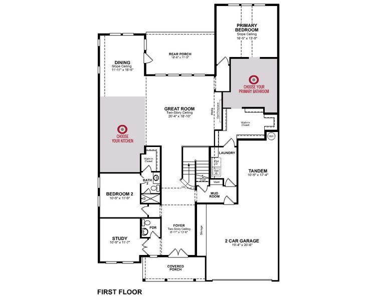2D floor plan layout for the Bastrop by Beazer Homes in Legacy, League City, TX (Image 3).