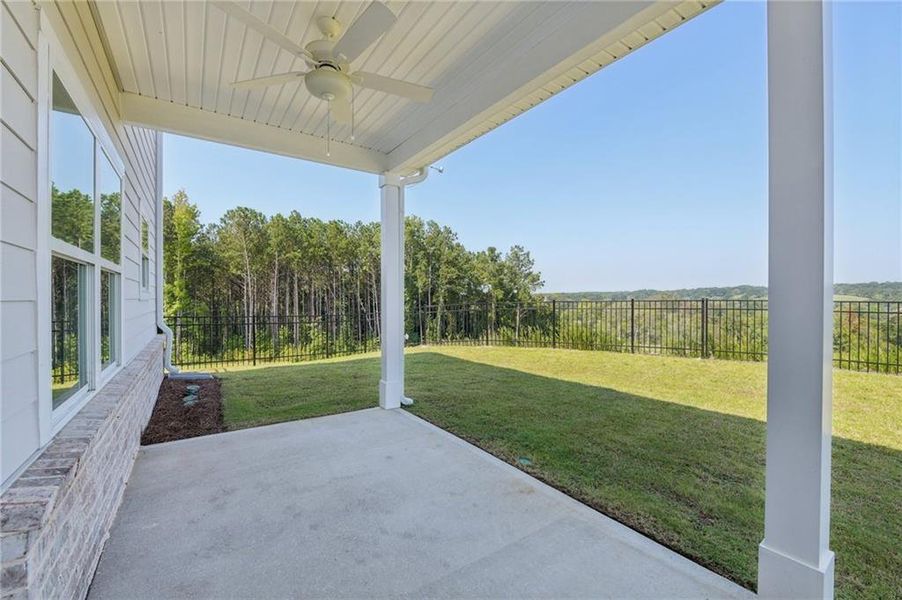 Exterior details and patio area of a home in The Hills at Cedar Creek, Winder (Image 30). Exterior details and patio area of a home in The Hills at Cedar Creek, Winder (Image 30).