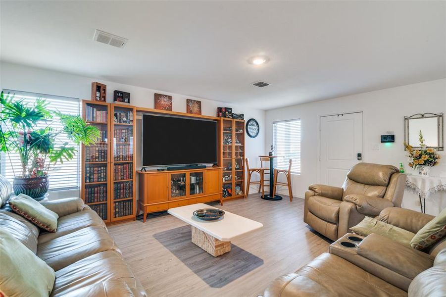 Living room featuring light hardwood / wood-style floors