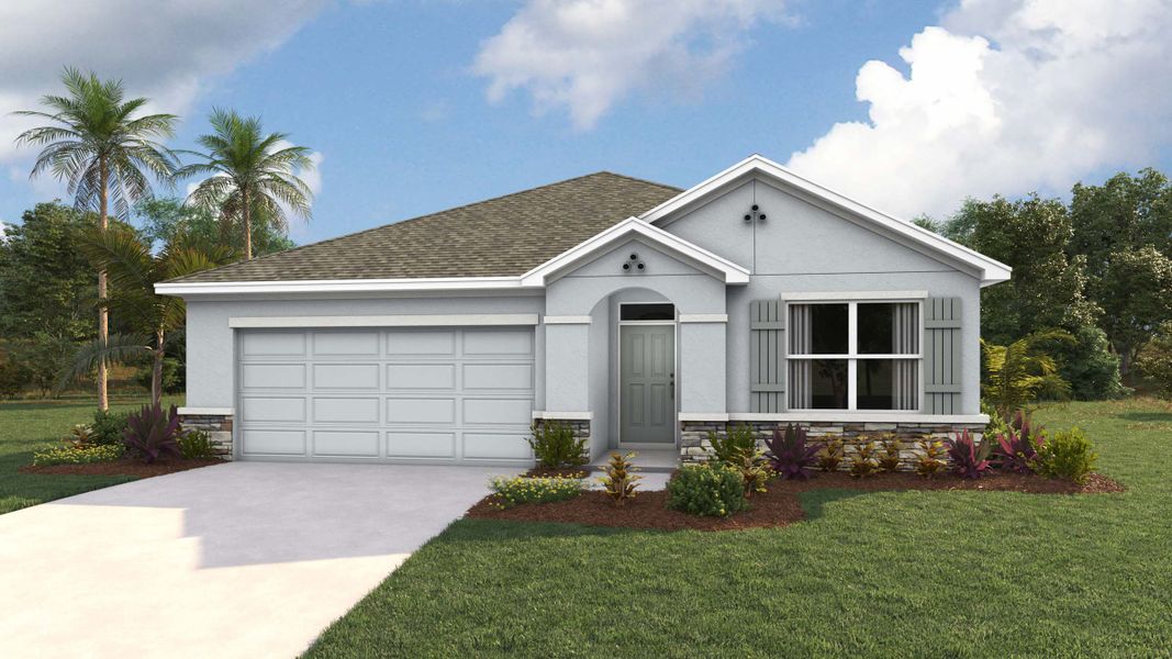 Representative exterior photo of a completed home built from the Aria by D.R. Horton in Sandal Key, Weeki Wachee, FL (Image 2).