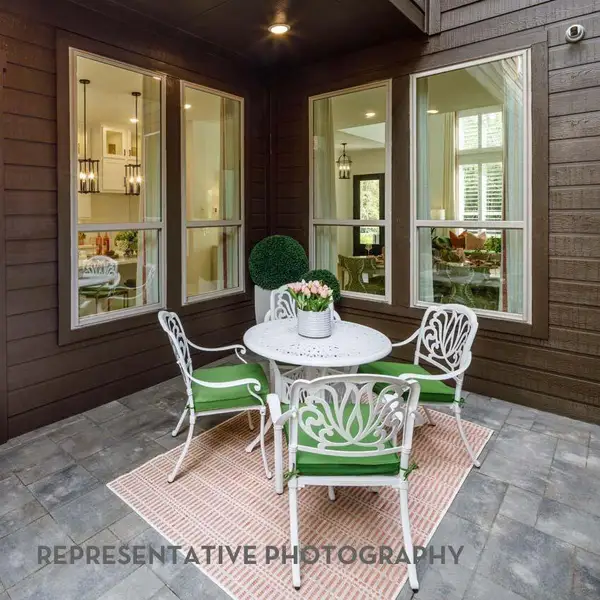 Exterior details and patio area of a home in Bridgeland, Cypress (Image 3). Exterior details and patio area of a home in Bridgeland, Cypress (Image 3).