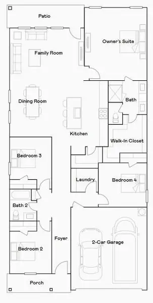 2D floor plan layout of this home in Cypress Green, Hockley, TX (Image 3).