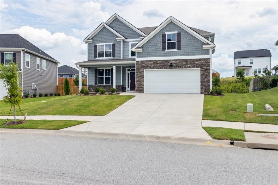 Front exterior of a new home in Crawford Creek, Grovetown, GA, highlighting curb appeal (Image 20).