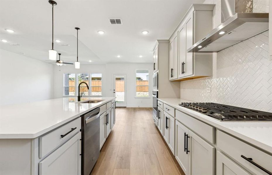 Abundant cabinet space in kitchen