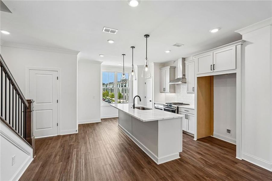 Furnished interior view inside a new home in Millcroft Townhomes, Buford (Image 11). Furnished interior view inside a new home in Millcroft Townhomes, Buford (Image 11).