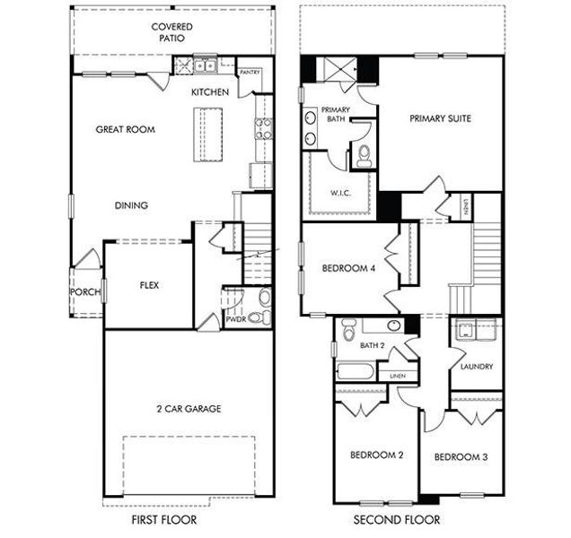 2D floor plan layout of this home in Parkway Commons - City Series, Missouri City, TX (Image 2). 2D floor plan layout of this home in Parkway Commons - City Series, Missouri City, TX (Image 2).