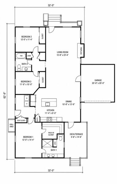 2D floor plan layout of this home in , Denver, NC (Image 2). 2D floor plan layout of this home in , Denver, NC (Image 2).