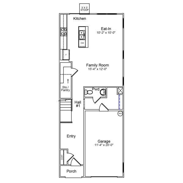 2D floor plan layout of this home in Sloan Station, Charlotte, NC (Image 2).