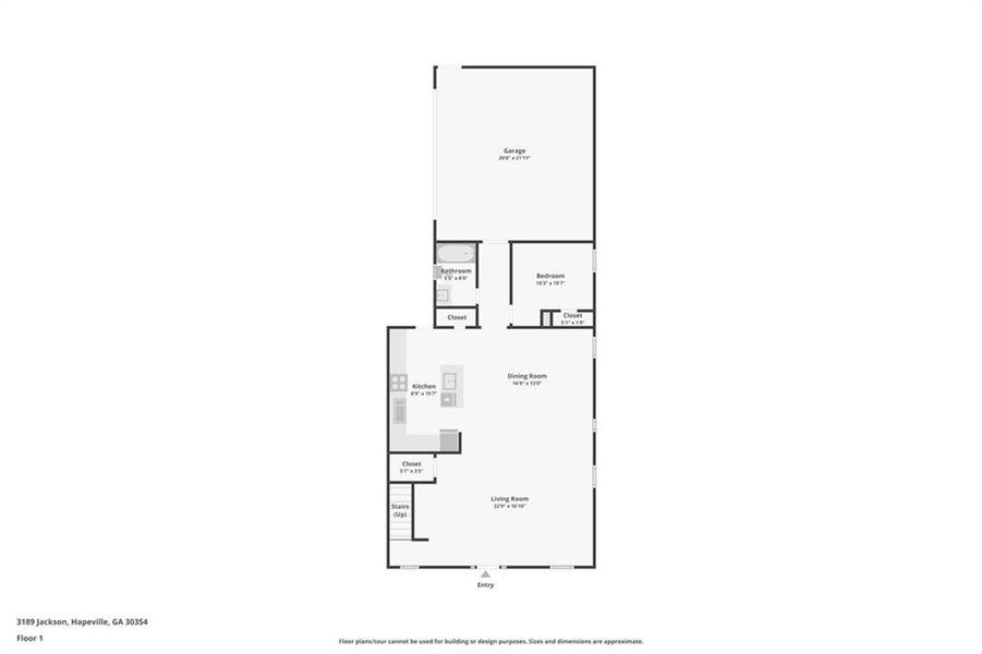 2D floor plan layout of this home in , Hapeville, GA (Image 5).