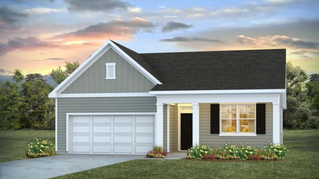 Representative exterior photo of a completed home built from the Cali by D.R. Horton in Pine Hills at Cane Bay, Summerville, SC (Image 20).