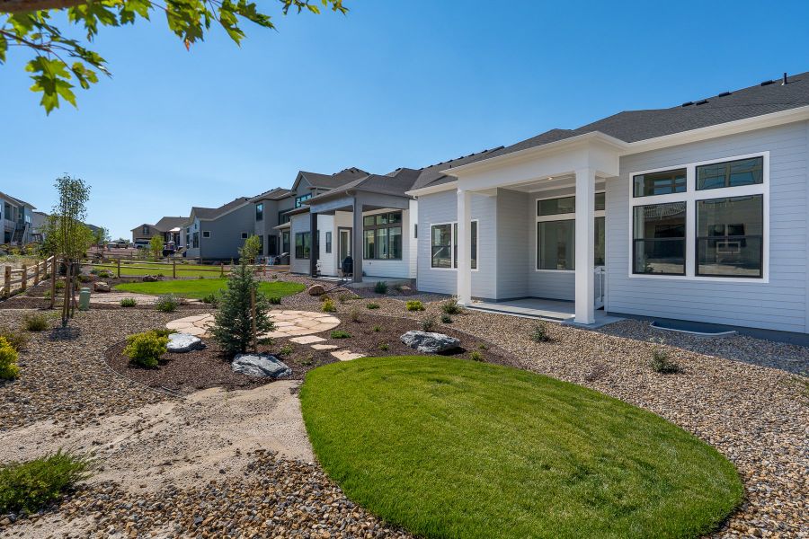 Exterior details and patio area of a home in Cloverleaf – Mountainview Collection, Monument (Image 3).