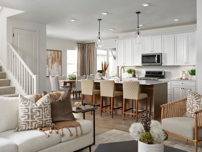 Furnished interior view inside a new home in The Aurora Highlands, Aurora (Image 3).