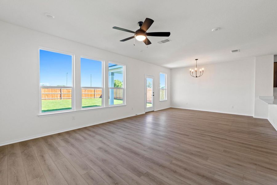 Spacious, unfurnished interior of a new home in Salerno - Heritage Collection, Round Rock (Image 14). Spacious, unfurnished interior of a new home in Salerno - Heritage Collection, Round Rock (Image 14).