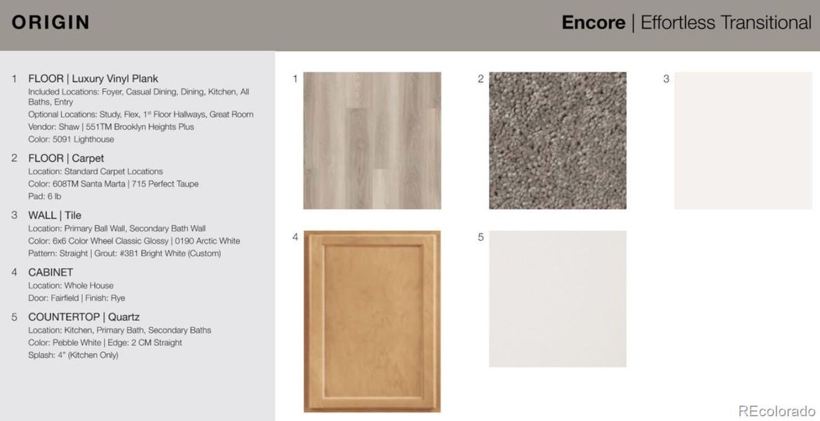 Design Selections. Home is under construction, selections subject to change.