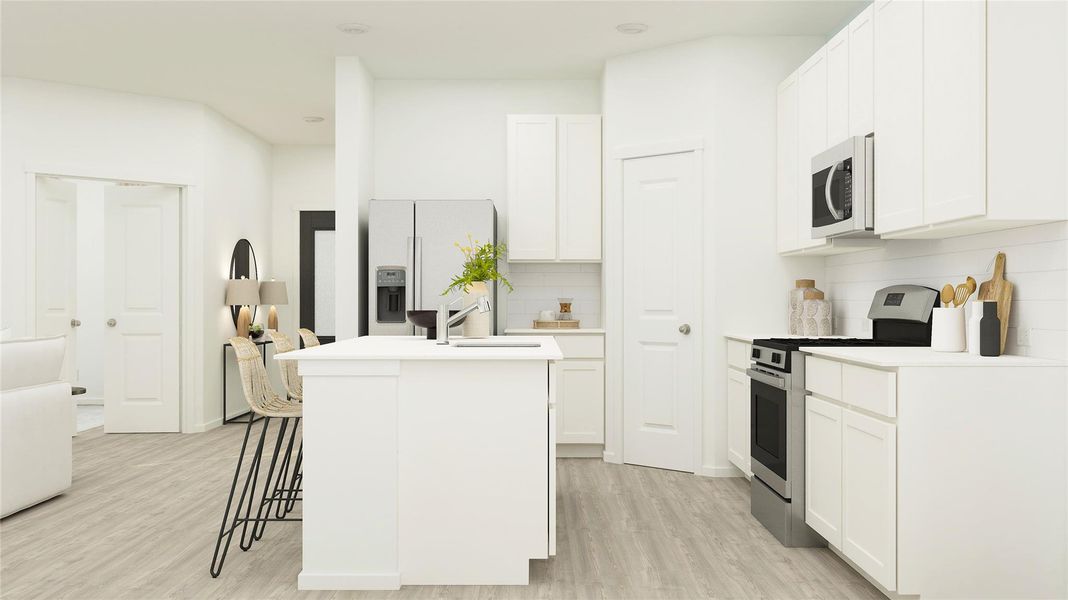Furnished interior view inside a new home in Meadowlark Preserve, Pflugerville (Image 12).