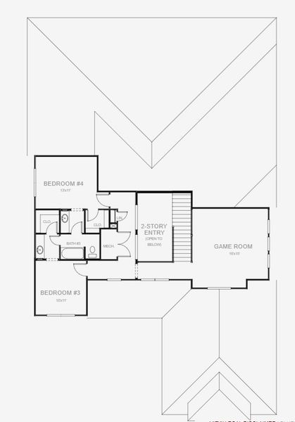 2D floor plan layout for the 3301F by Perry Homes in Glynlea Country Club 60', Port St. Lucie, FL (Image 4).