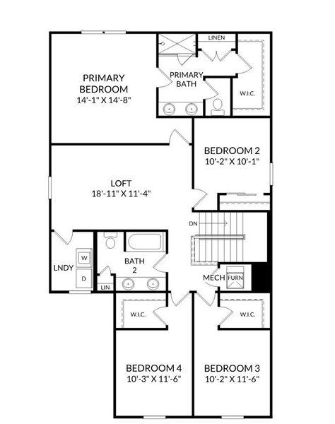 2D floor plan layout of this home in Oakfield Trails, Parrish, FL (Image 6).