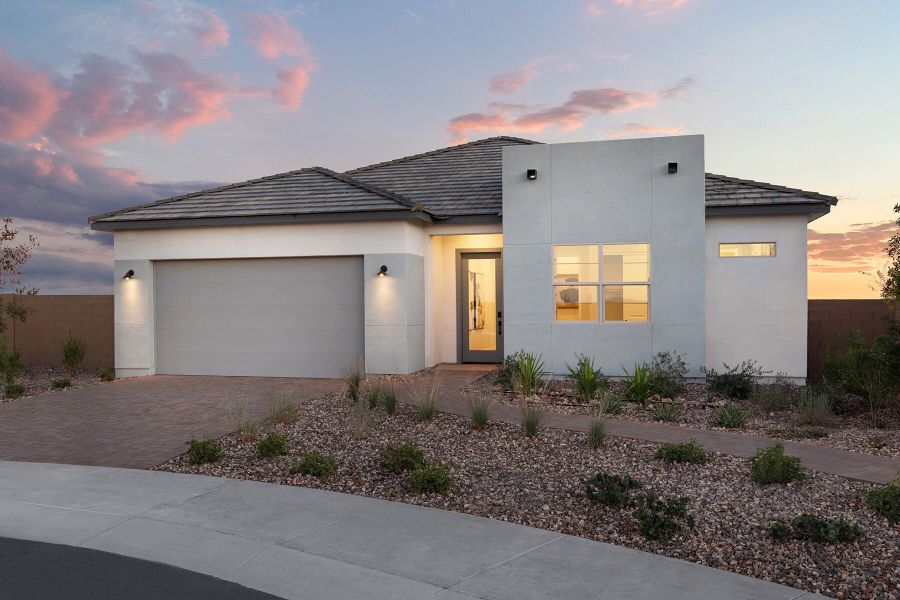 Representative exterior photo of a completed home built from the Flint by Mattamy Homes in Bella Vista Farms, Queen Creek, AZ (Image 18).