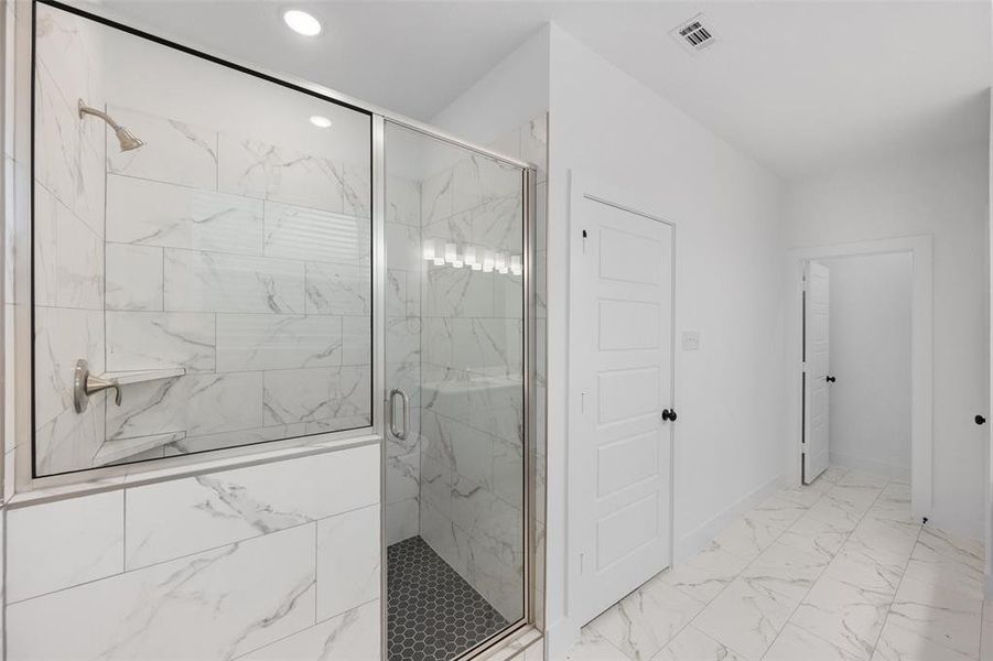 Primary bathroom with walkin shower Primary bathroom with walkin shower
