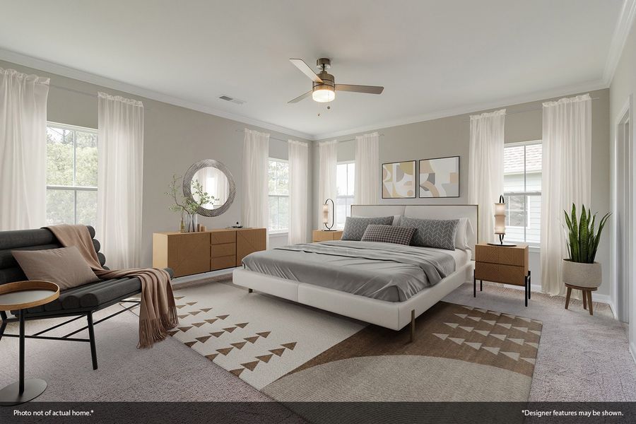 Furnished interior view inside a new home in Indigo at Abbey Preserve, Wilmington (Image 8). Furnished interior view inside a new home in Indigo at Abbey Preserve, Wilmington (Image 8).