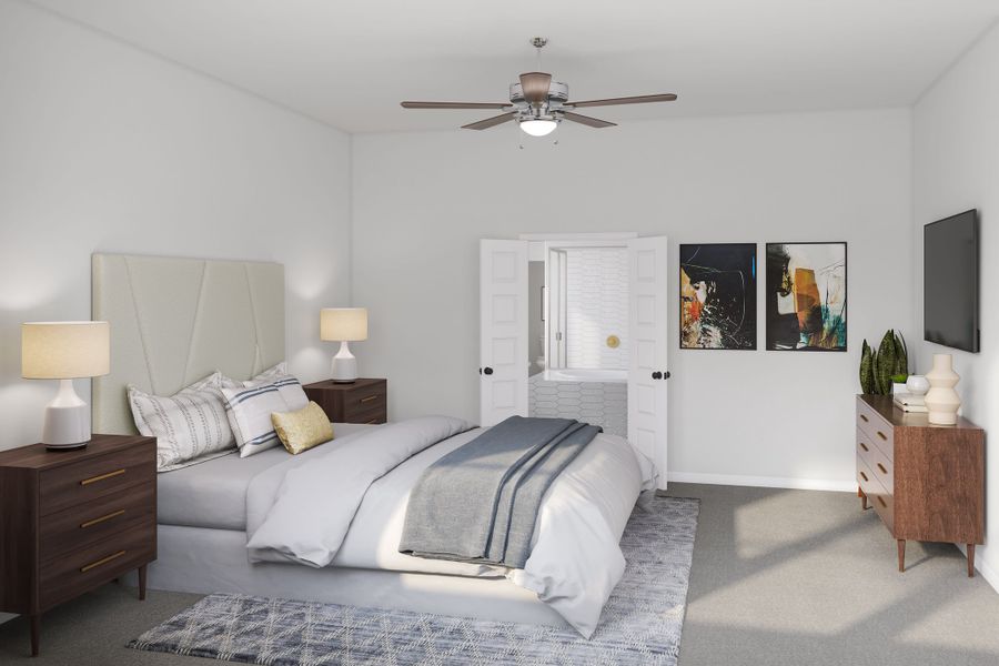 Representative furnished interior of a home built from the Windsor by Tri Pointe Homes in Lariat, Liberty Hill (Image 15).