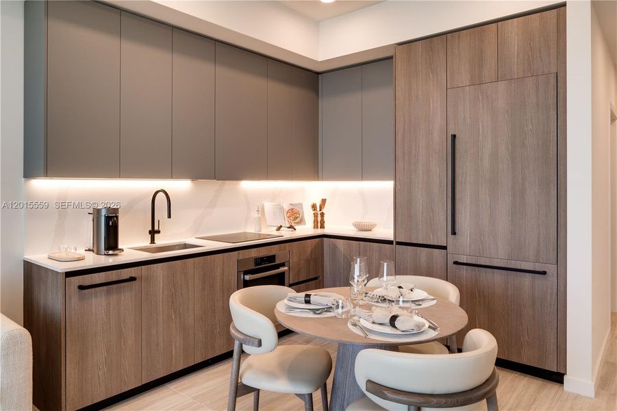 Furnished interior view inside a new home in , Miami Beach (Image 6). Furnished interior view inside a new home in , Miami Beach (Image 6).