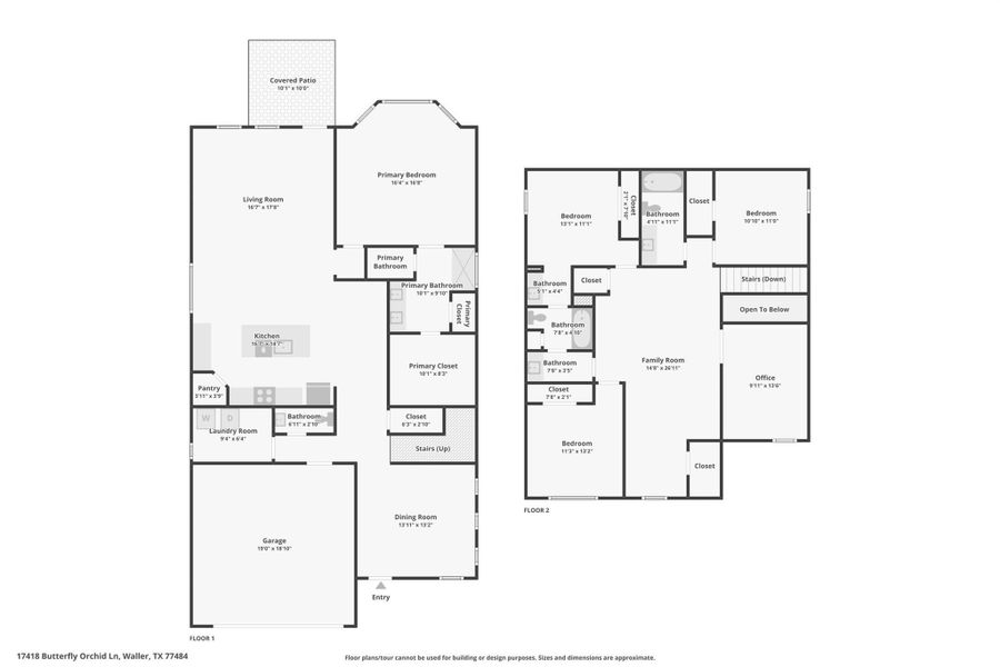 2D floor plan layout of this home in Landing Meadows - Premier Series, New Caney, TX (Image 4).