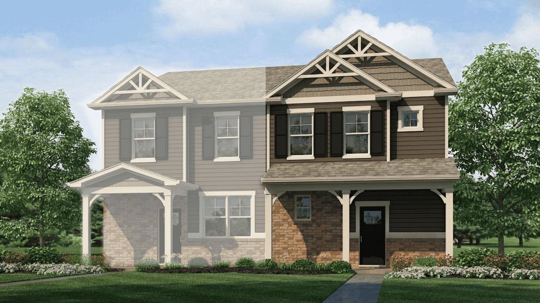 Representative exterior photo of a completed home built from the MUIRFIELD by D.R. Horton in Revere at Johnstown, Johnstown, CO (Image 4).