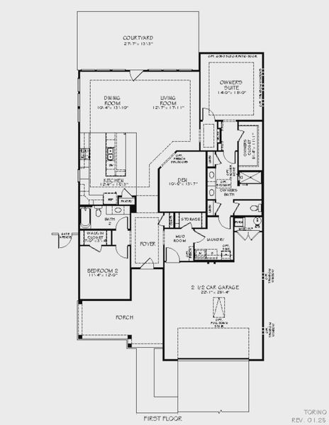 2D floor plan layout for the Torino by Epcon Communities in Lakeside at Millican Reserve, College Station, TX (Image 20). 2D floor plan layout for the Torino by Epcon Communities in Lakeside at Millican Reserve, College Station, TX (Image 20).