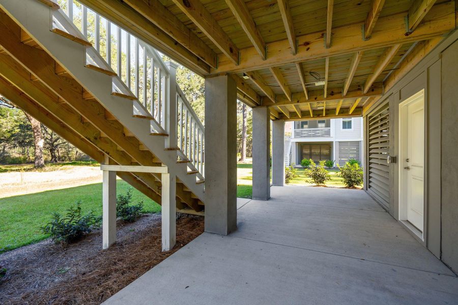 Exterior details and patio area of a home in , Johns Island (Image 29).