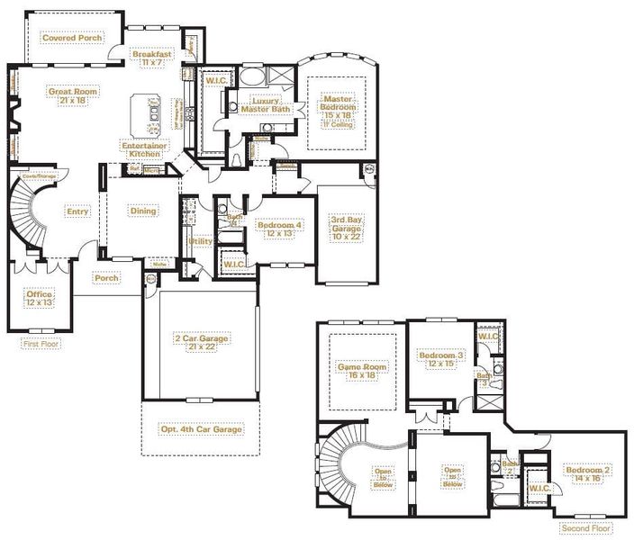 Stewart's Forest Montego Floor Plan Layout, Highland Estates, San Antonio | Sitterle Homes Stewart's Forest Montego Floor Plan Layout, Highland Estates, San Antonio | Sitterle Homes