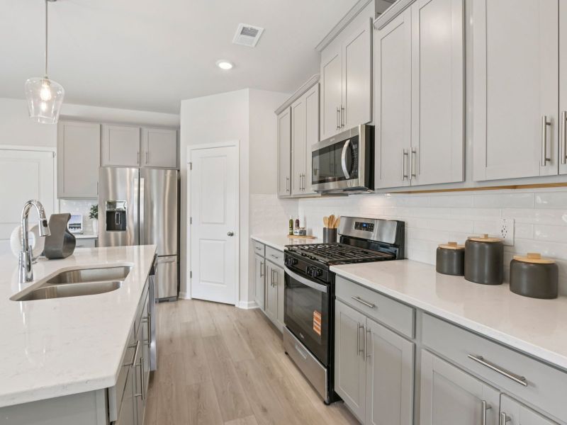 The Oakland floorplan with the Fresh Grey interior package modeled at Artisan Walk.