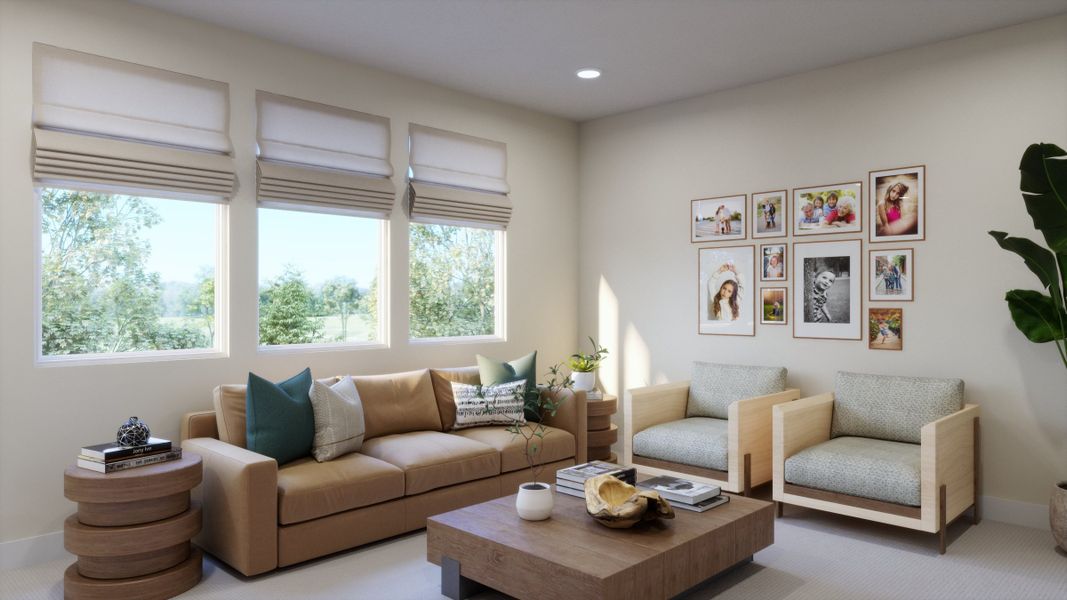 Furnished interior view inside a new home in Lariat, Liberty Hill (Image 8). Furnished interior view inside a new home in Lariat, Liberty Hill (Image 8).