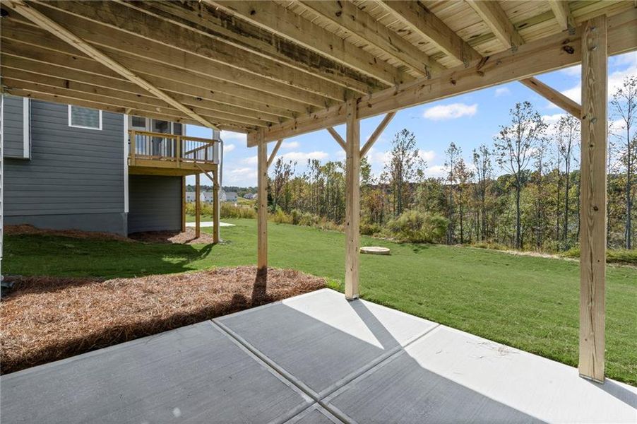 Exterior details and patio area of a home in Twin Lakes, Hoschton (Image 24).