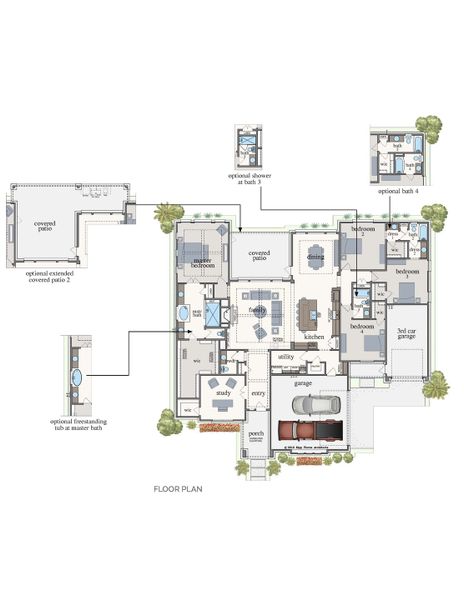 2D floor plan layout for the Carmel by Steve Klein Custom Builder in Escalera Ranch 1833, Victoria, TX (Image 4). 2D floor plan layout for the Carmel by Steve Klein Custom Builder in Escalera Ranch 1833, Victoria, TX (Image 4).