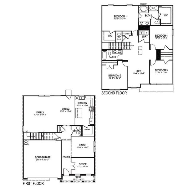 2D floor plan layout for the HANOVER by D.R. Horton in Creekview, Atlanta, GA (Image 3). 2D floor plan layout for the HANOVER by D.R. Horton in Creekview, Atlanta, GA (Image 3).