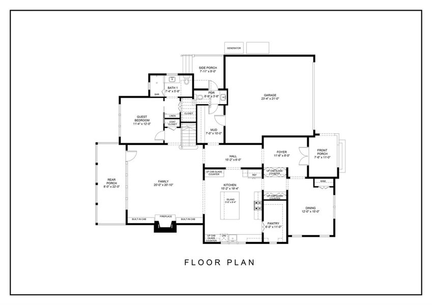 Floor map of 1st floor layout.
