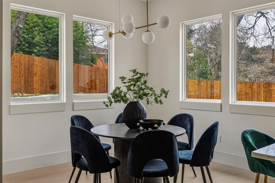 Dining room with baseboards