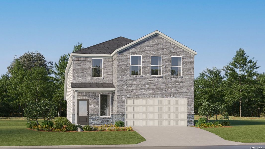 Front exterior of a new home in Grace Valley, Marion, TX, highlighting curb appeal (Image 26).