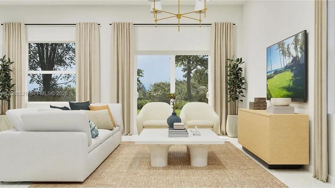 Furnished interior view inside a new home in Coral Landings, Miami (Image 2).