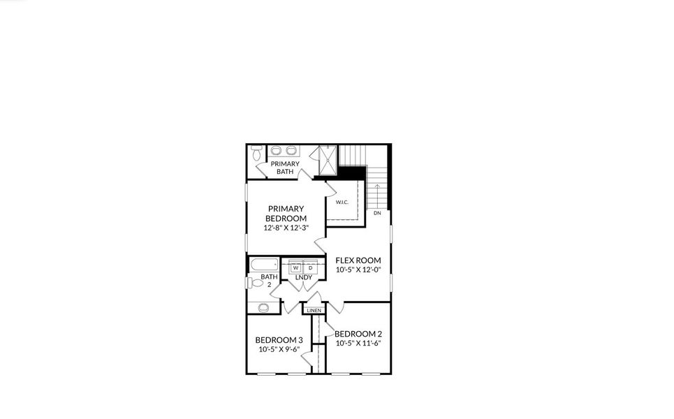 2D floor plan layout for the Newcomb by Stanley Martin Homes in Avalon Park Wesley Chapel Single Family Homes, Wesley Chapel, FL (Image 3).