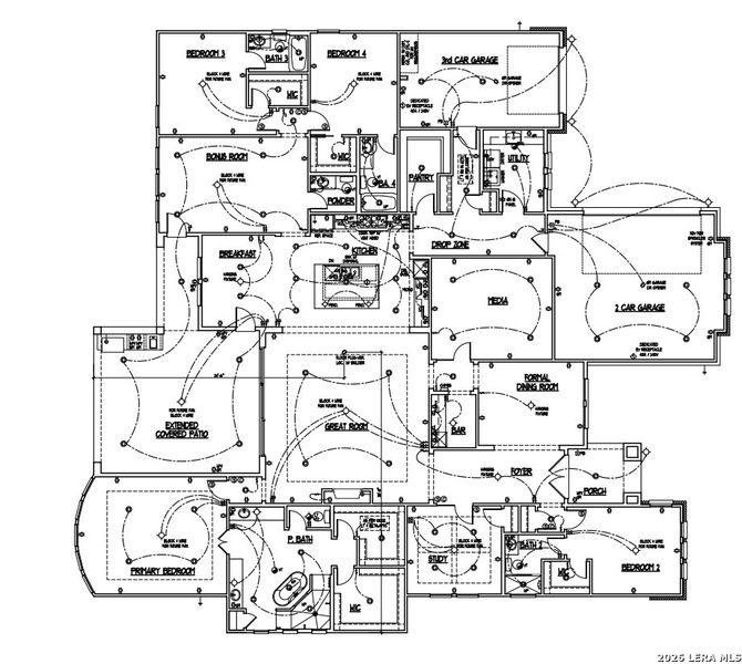 2D floor plan layout of this home in Shavano Highlands, San Antonio, TX (Image 3).