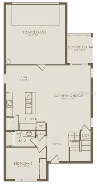 2D floor plan layout of this home in The Landings at Live Oak Lake, St. Cloud, FL (Image 3).